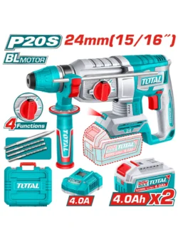 rotomartillo inalámbrico SDS Plus 2.4J TOTAL UTRHLI202482 con 2 baterías 4Ah para perforación en concreto