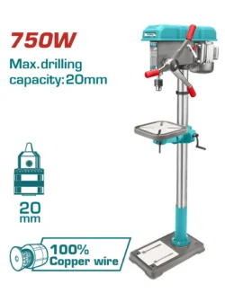 taladro de árbol 3/4 1 HP TOTAL UTDP207505 de 1.70 metros para perforación en metal y madera