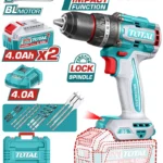 taladro inalámbrico percutor 1/2 TOTAL UTIDLI208682 con 2 baterías 4Ah para perforar y atornillar