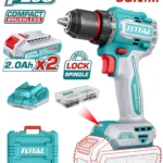 taladro inalámbrico de rotación 1/2 TOTAL UTDLI205062 con 2 baterías 2Ah para perforación y atornillado