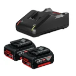 kit BOSCH con 2 baterías recargables de 18V 4Ah y cargador para herramientas inalámbricas