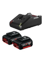 kit BOSCH con 2 baterías recargables de 18V 4Ah y cargador para herramientas inalámbricas