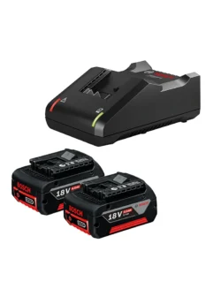 kit BOSCH con 2 baterías recargables de 18V 4Ah y cargador para herramientas inalámbricas