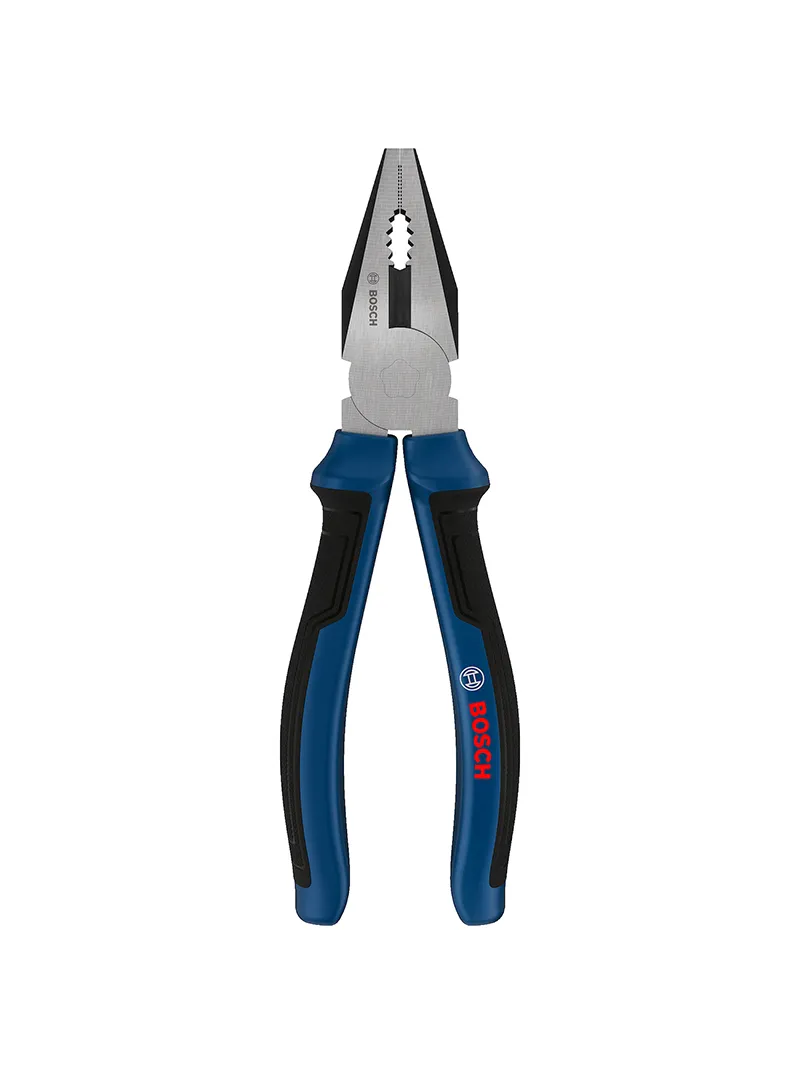 Alicate electricista 7" Bosch Alicate electricista Bosch de 7 pulgadas para sujetar, doblar y cortar cables y alambres en trabajos eléctricos.