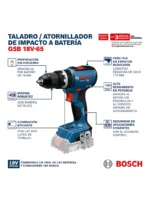 características del taladro percutor BOSCH GSB 18V-65 para uso profesional
