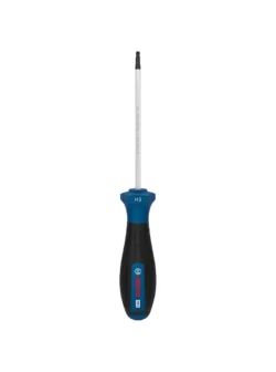 Destornillador Bosch con punta Bristol H3 y varilla de 100 mm para ajuste y desajuste de tornillos hexagonales internos.