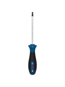 Destornillador Bosch con punta Bristol H4 y varilla de 100 mm para ajuste y desajuste de tornillos hexagonales internos.