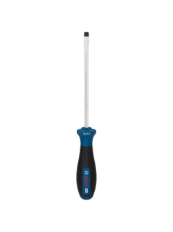 Destornillador Bosch con punta plana SL 1.0 x 5.5 mm y varilla de 125 mm para ajuste y desajuste de tornillos ranurados.