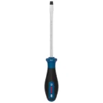 Destornillador Bosch con punta plana SL 1.6 x 8 mm y varilla de 150 mm para ajuste y desajuste de tornillos ranurados.