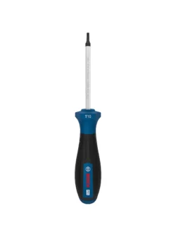 Destornillador Bosch con punta Torx TX10 y varilla de 75 mm para ajuste y desajuste de tornillos Torx.