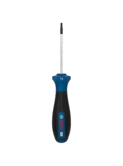 Destornillador Bosch con punta Torx TX9 y varilla de 60 mm para ajuste y desajuste de tornillos Torx.
