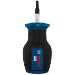 Destornillador tipo tatamaco Bosch con punta Torx TX15 y longitud de 25 mm para ajuste y desajuste de tornillos Torx en espacios reducidos.