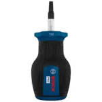 Destornillador tipo tatamaco Bosch con punta Torx TX20 y longitud de 25 mm para ajuste y desajuste de tornillos Torx en espacios reducidos.