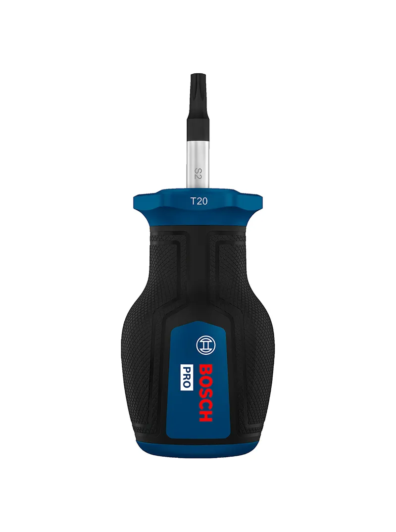 Destornillador tatamaco punta Torx TX20 x 25 mm Bosch Destornillador tipo tatamaco Bosch con punta Torx TX20 y longitud de 25 mm para ajuste y desajuste de tornillos Torx en espacios reducidos.