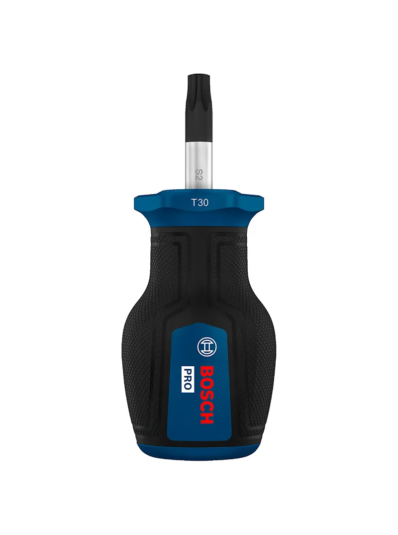 Destornillador tatamaco punta Torx TX30 x 25 mm Bosch Destornillador tipo tatamaco Bosch con punta Torx TX30 y longitud de 25 mm para ajuste y desajuste de tornillos Torx en espacios reducidos.