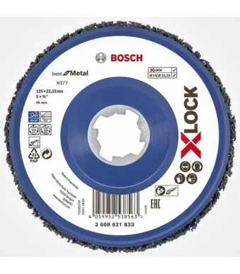 disco de limpieza BOSCH de 125 mm para remover óxido pintura y suciedad en superficies metálicas