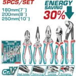 juego de alicates TOTAL TOOLS THT2K0588 de 5 piezas en acero cromo vanadio