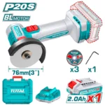 pulidora angular inalambrica TOTAL TOOLS UTAGLI207625 de 3 pulgadas con bateria y cargador