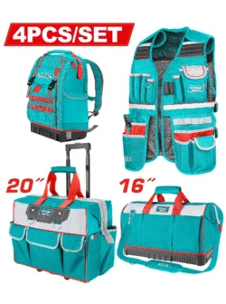 set de bolsos para herramientas TOTAL TOOLS TOS230914 de 4 piezas
