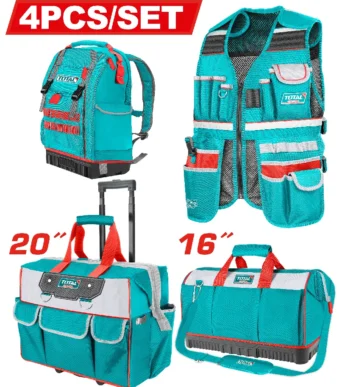 set de bolsos para herramientas TOTAL TOOLS TOS230914 de 4 piezas