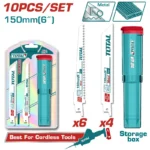 sierras para sierra sable TOTAL TOOLS TAC521002 de 6 pulgadas para corte de metal paquete por 10 unidades