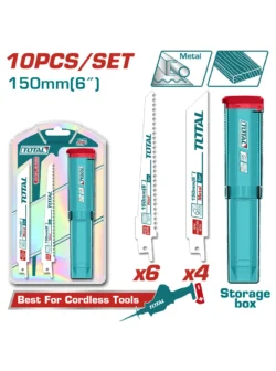 sierras para sierra sable TOTAL TOOLS TAC521002 de 6 pulgadas para corte de metal paquete por 10 unidades