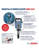 sistema de impacto del demoledor BOSCH GSH 14 C para concreto y mampostería