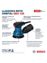 sistema de lijado y extracción de polvo de la lijadora BOSCH GEX 125