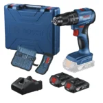 taladro inalámbrico percutor BOSCH GSB 185 LI de 1-2 pulgada con 2 baterías y 23 accesorios