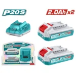 Kit de 2 baterías 20V 2.0Ah con cargador inteligente para herramientas P20S.