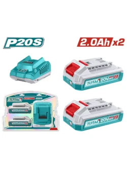 Kit de 2 baterías 20V 2.0Ah con cargador inteligente para herramientas P20S.