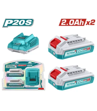 Kit de 2 baterías 20V 2.0Ah con cargador inteligente para herramientas P20S.