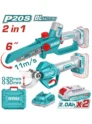 Combo TOTAL 20V con sierra podadora de 6” y tijera de poda inalámbrica.
