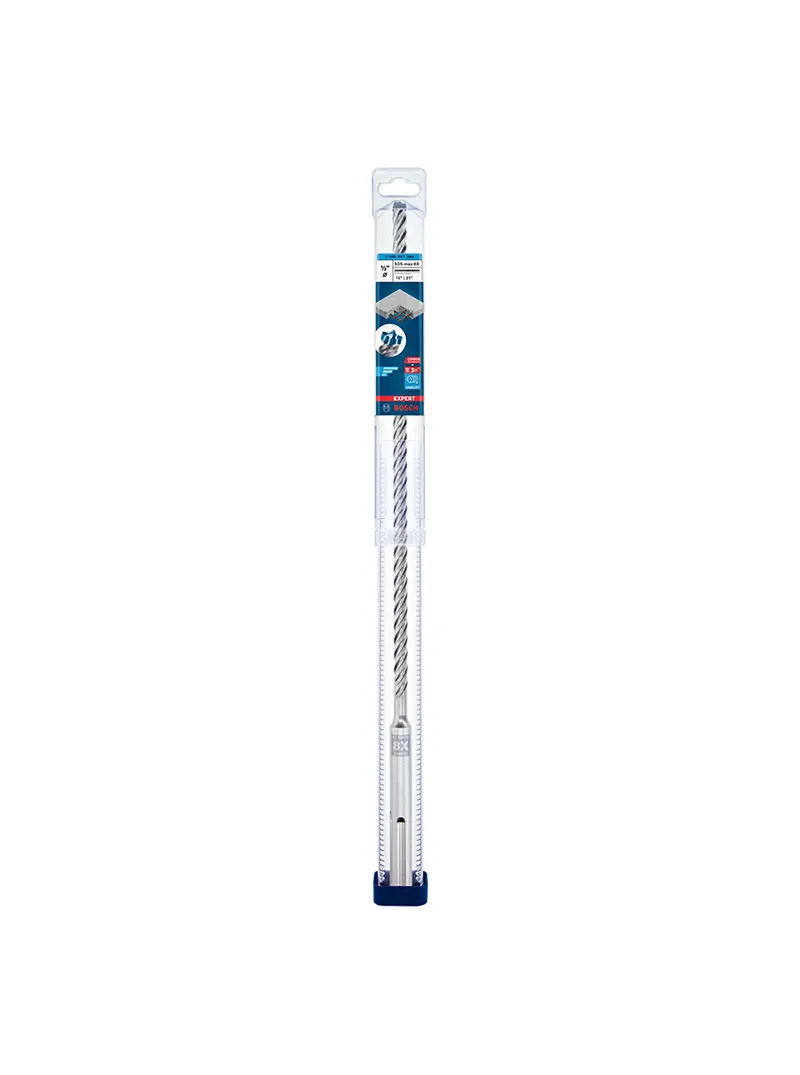 Broca tungsteno SDS-Max 8X 1/2" x 21" BOSCH broca BOSCH SDS Max 8X de tungsteno 1/2 pulgada por 21 pulgadas para concreto y mampostería