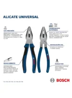 alicates BOSCH fabricados en acero cromo vanadio con acabado resistente al desgaste