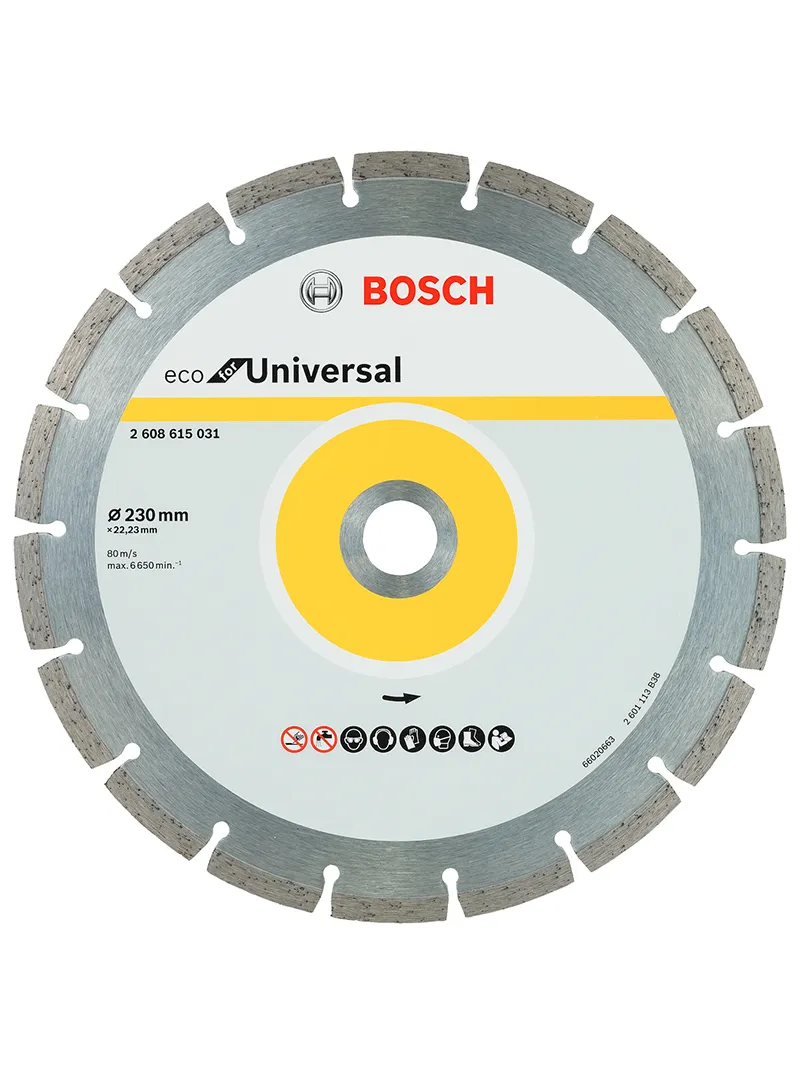 Disco diamantado segmentado multimaterial 9" BOSCH 2608 615 031 disco diamantado segmentado BOSCH de 9 pulgadas para corte de materiales de construcción y mampostería