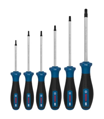 juego de destornilladores Torx BOSCH de 6 piezas para trabajos de ajuste y mantenimiento