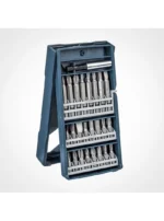 set BOSCH de 25 piezas puntas y extensor con estuche abierto mostrando el contenido