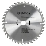 sierra circular BOSCH de 7-1-4 pulgadas y 40 dientes de carburo de tungsteno para cortes finos en madera