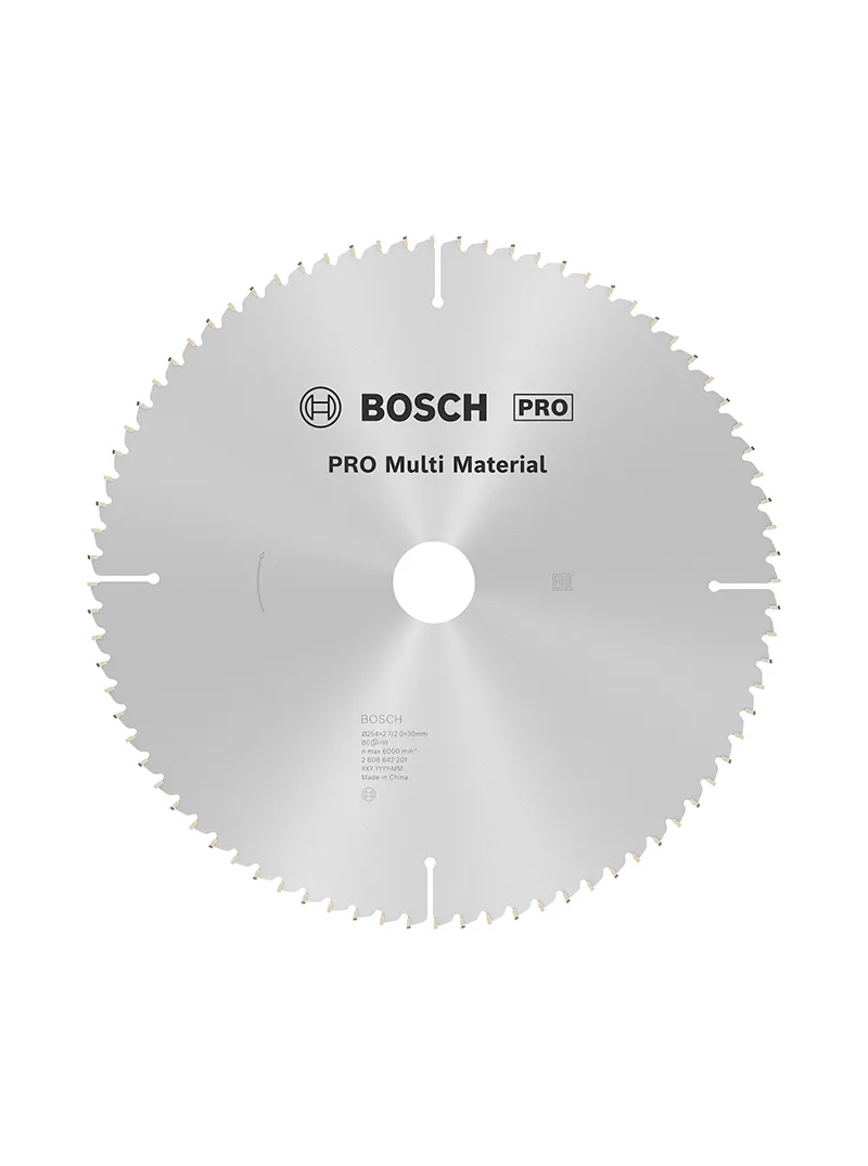 Sierra circular tungsteno multimaterial 10" x 80T BOSCH sierra circular BOSCH multimaterial de 10 pulgadas y 80 dientes de carburo de tungsteno