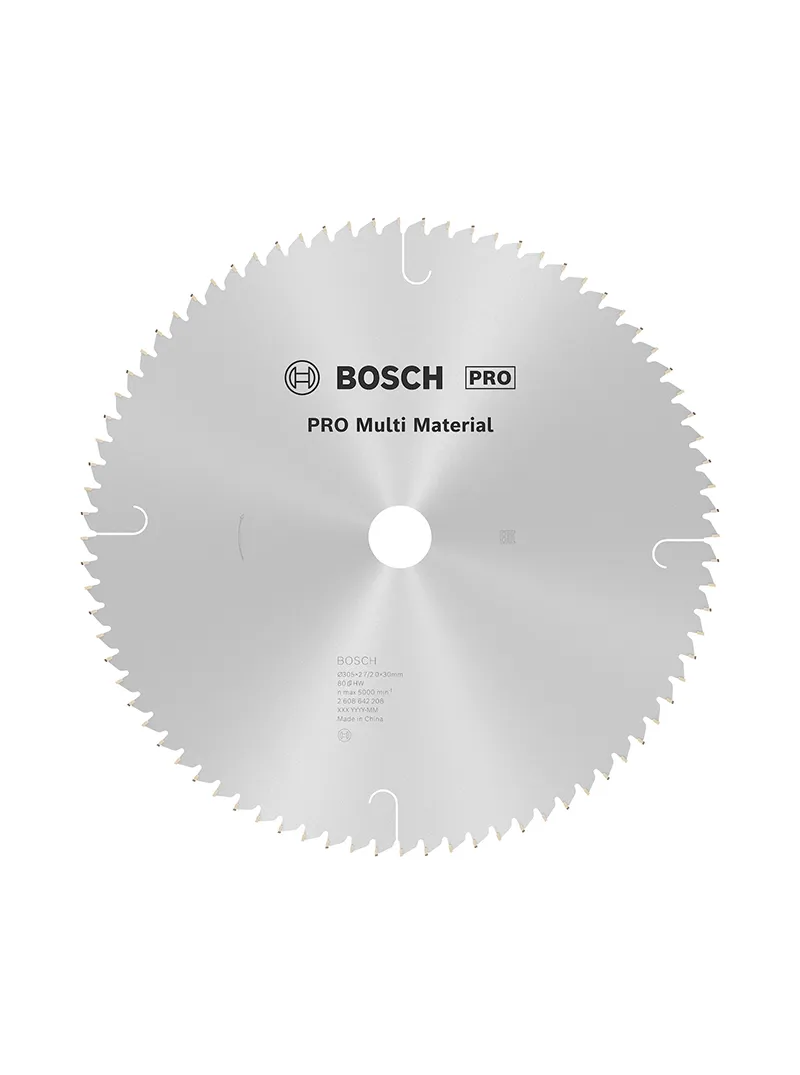 Sierra circular tungsteno multimaterial 12" x 80T BOSCH sierra circular BOSCH de 12 pulgadas con 80 dientes de carburo de tungsteno para corte multimaterial