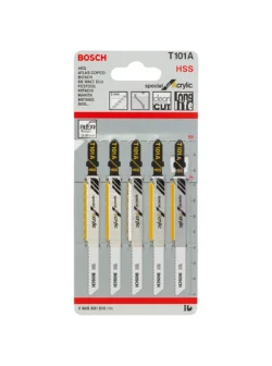 juego de hojas para caladora BOSCH T101A de 5 unidades para corte de acrílico y plástico