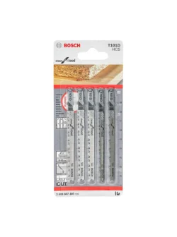 juego de hojas para caladora BOSCH T101D de 5 unidades para corte de aglomerado enchapado y madera