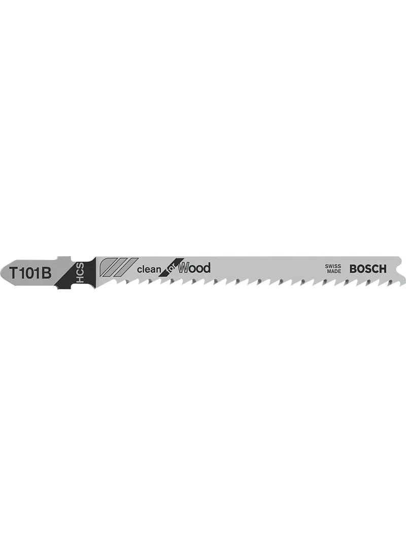 Sierra para caladora enchape corte limpio x 5 unidades BOSCH T101B juego de hojas para caladora BOSCH T101B de 5 unidades para corte limpio en enchapes y madera
