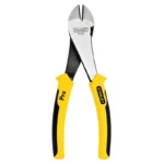 Alicate cortafrío lateral Stanley de 8 pulgadas con mangos amarillos para cortar cables y alambres con precisión y alta resistencia.