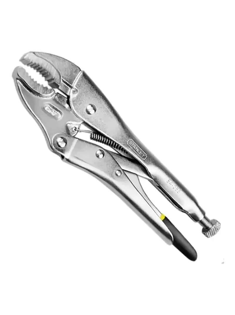 Alicate hombre solo para curva 7" Stanley Alicate hombre solo Stanley de 7 pulgadas con mordazas curvas para sujetar y bloquear piezas con firmeza.