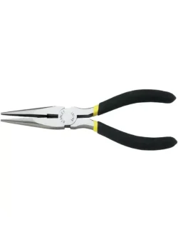 Alicate pinza de punta Stanley de 6 pulgadas para sujetar, doblar y manipular alambres y piezas pequeñas con precisión.