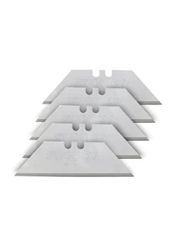 Cuchillas Stanley 11-937 de 5 piezas para navaja de mano drywall, ideales para cortes precisos en placas de yeso y materiales similares.