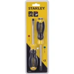 Juego de destornilladores Stanley STMT66670-840 de 2 piezas con mangos amarillo y negro para trabajos de ajuste y mantenimiento.