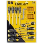 Juego de destornilladores Stanley STMT60220-LA de 20 piezas tipo liviano para trabajos de ajuste, mantenimiento y reparación.